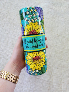 Hand Painted Sunflowers - 20oz Skinny