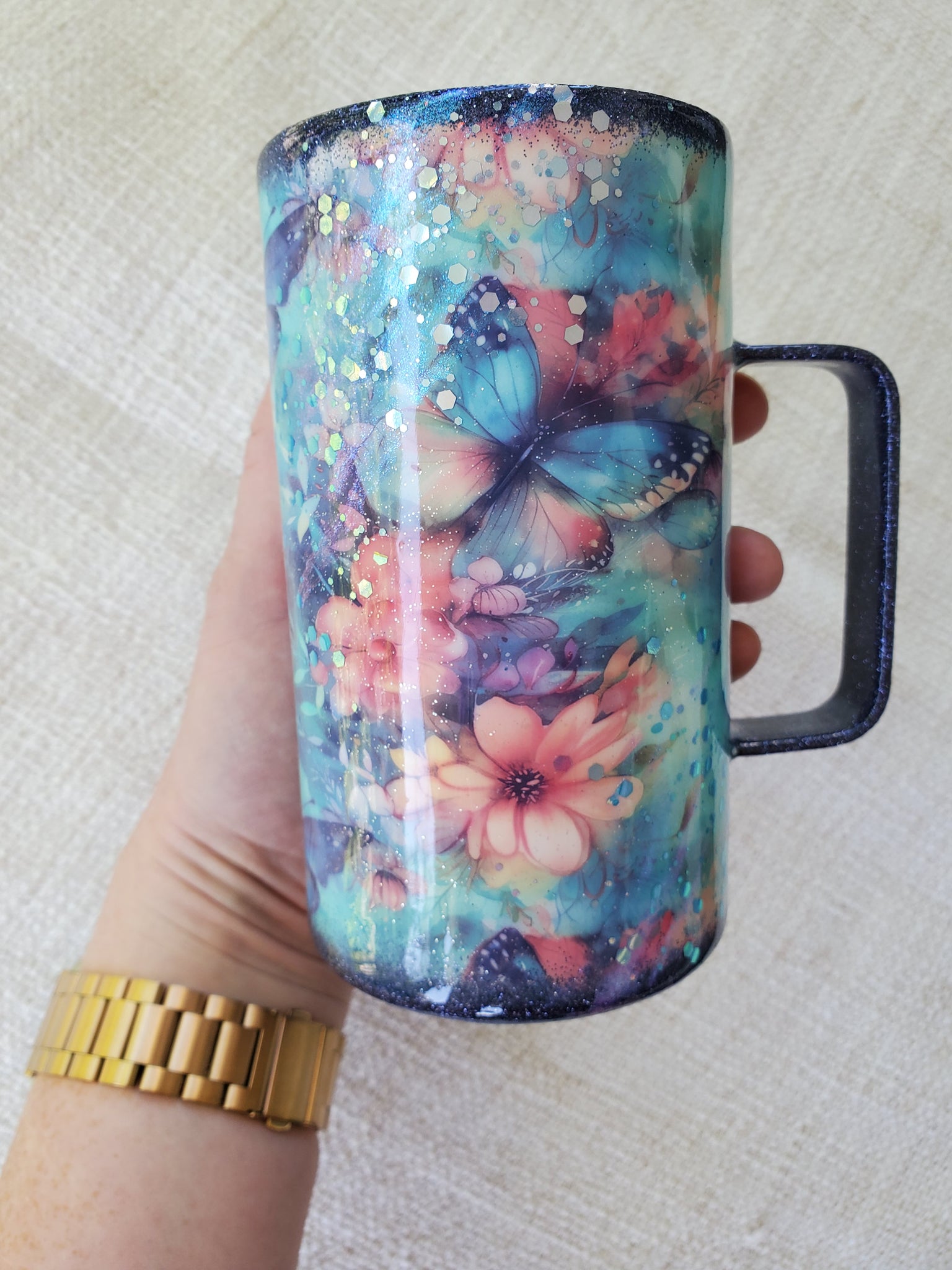 Butterfly Milkyway - 14oz Handled Cup