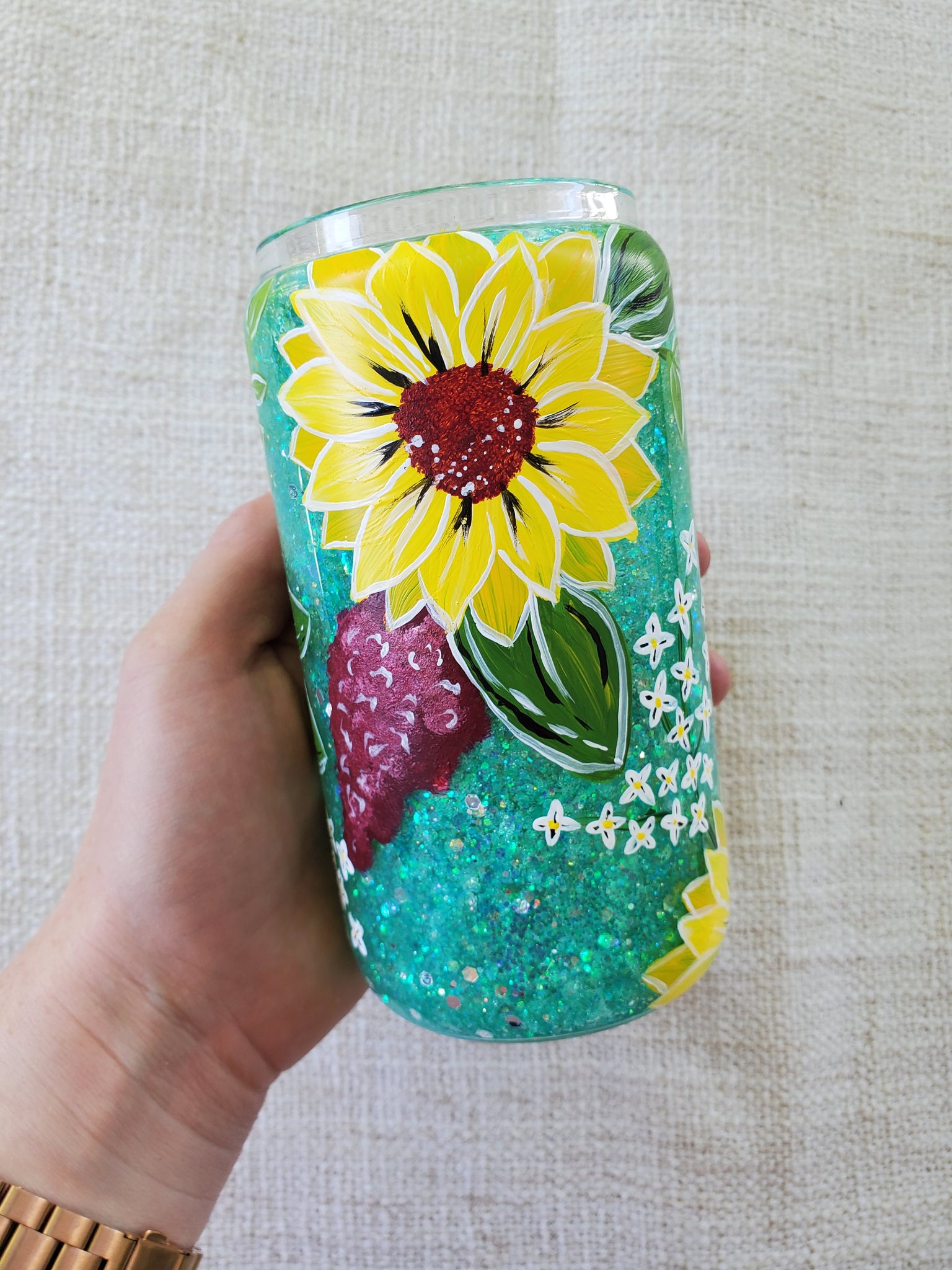 Sunflower Snow globe Tumbler - 16 oz