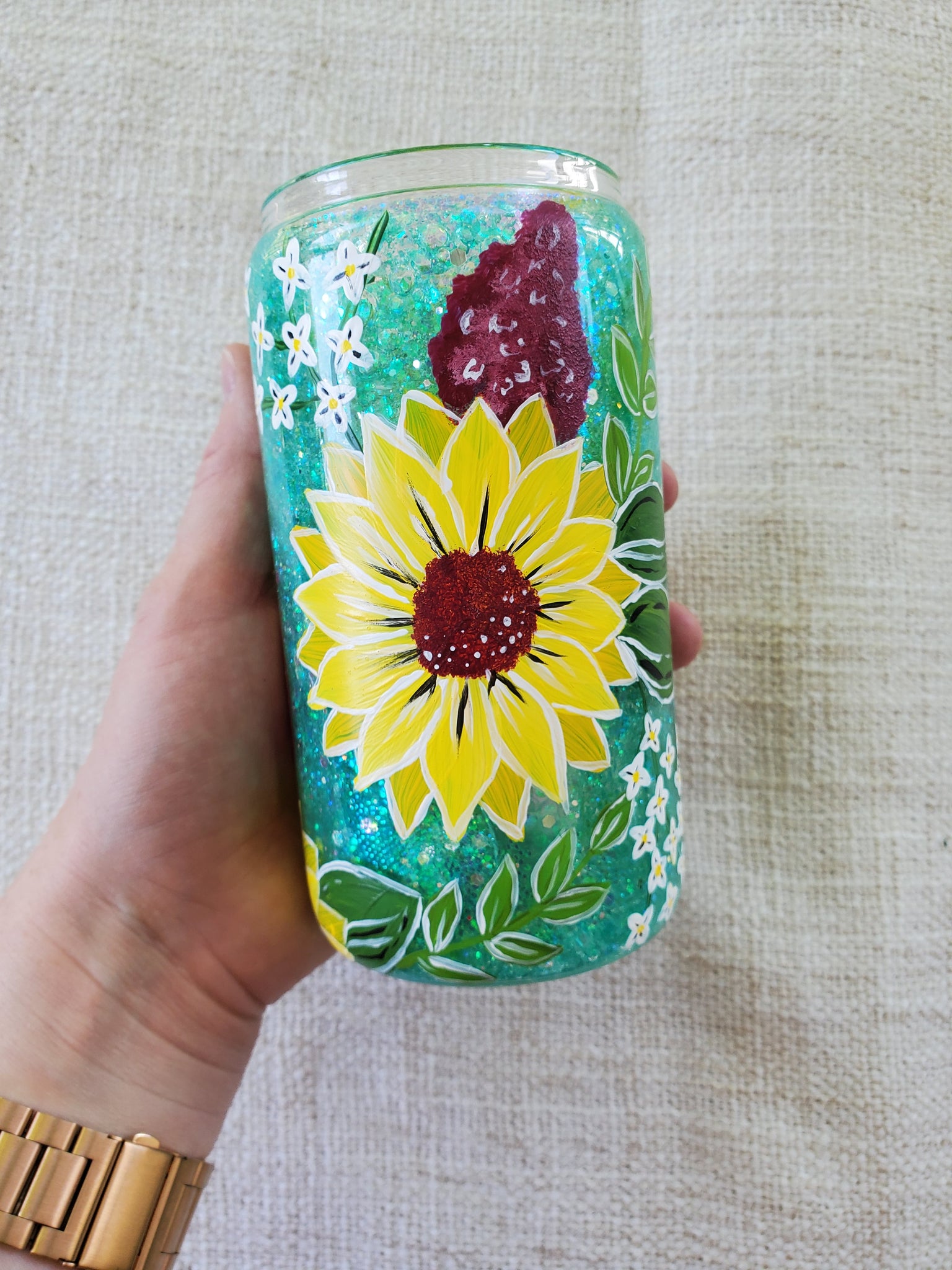 Sunflower Snow globe Tumbler - 16 oz