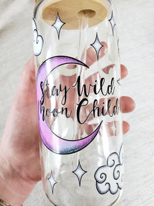 20oz Stay Wild Moon Child Glass Can