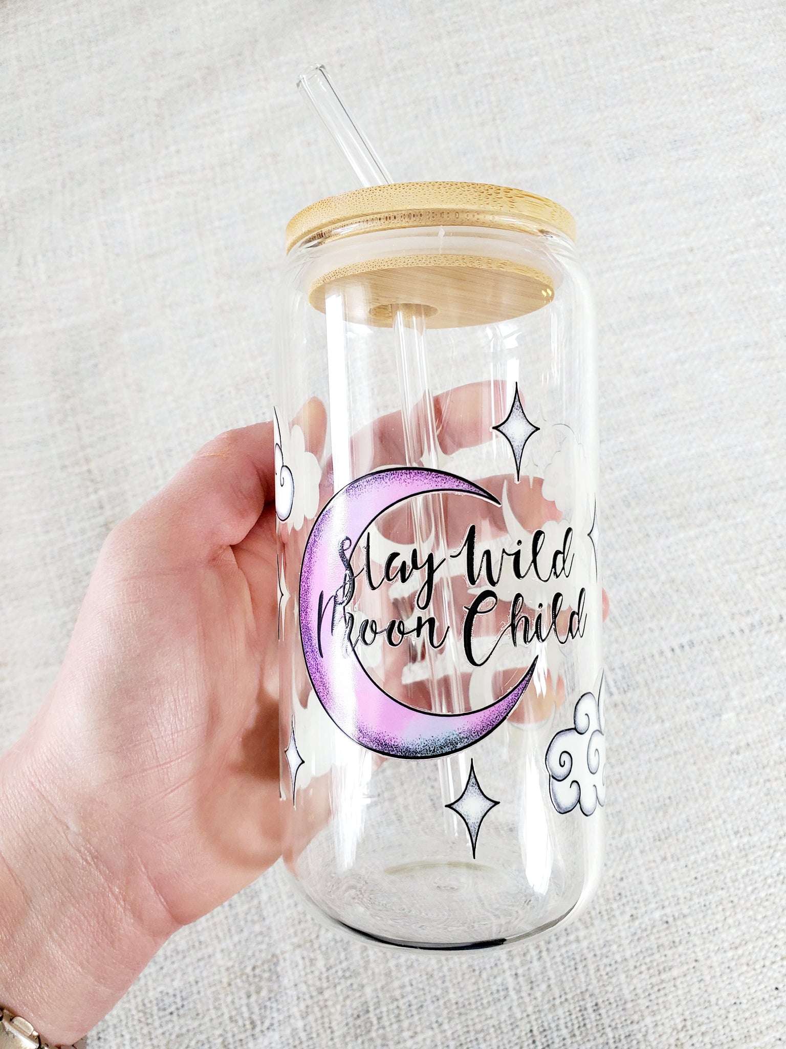 16oz Stay Wild Moon Child Glass Can