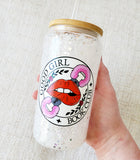 16oz Good Girl Book Club - Snow Globe Style Glass Tumbler