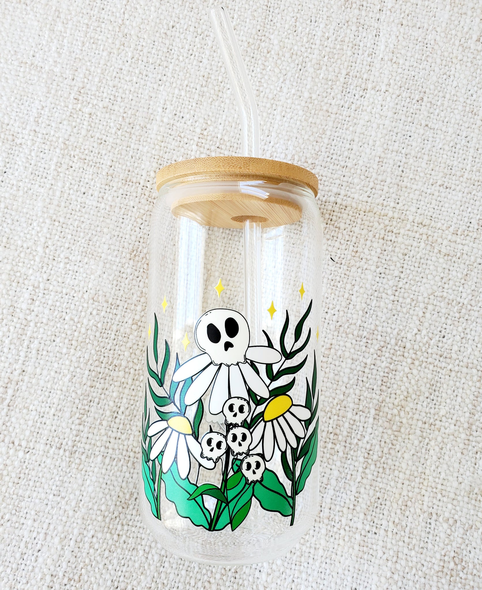 16oz Spooky Garden  - Glass Can