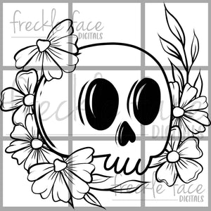 Cute Skull with Flowers