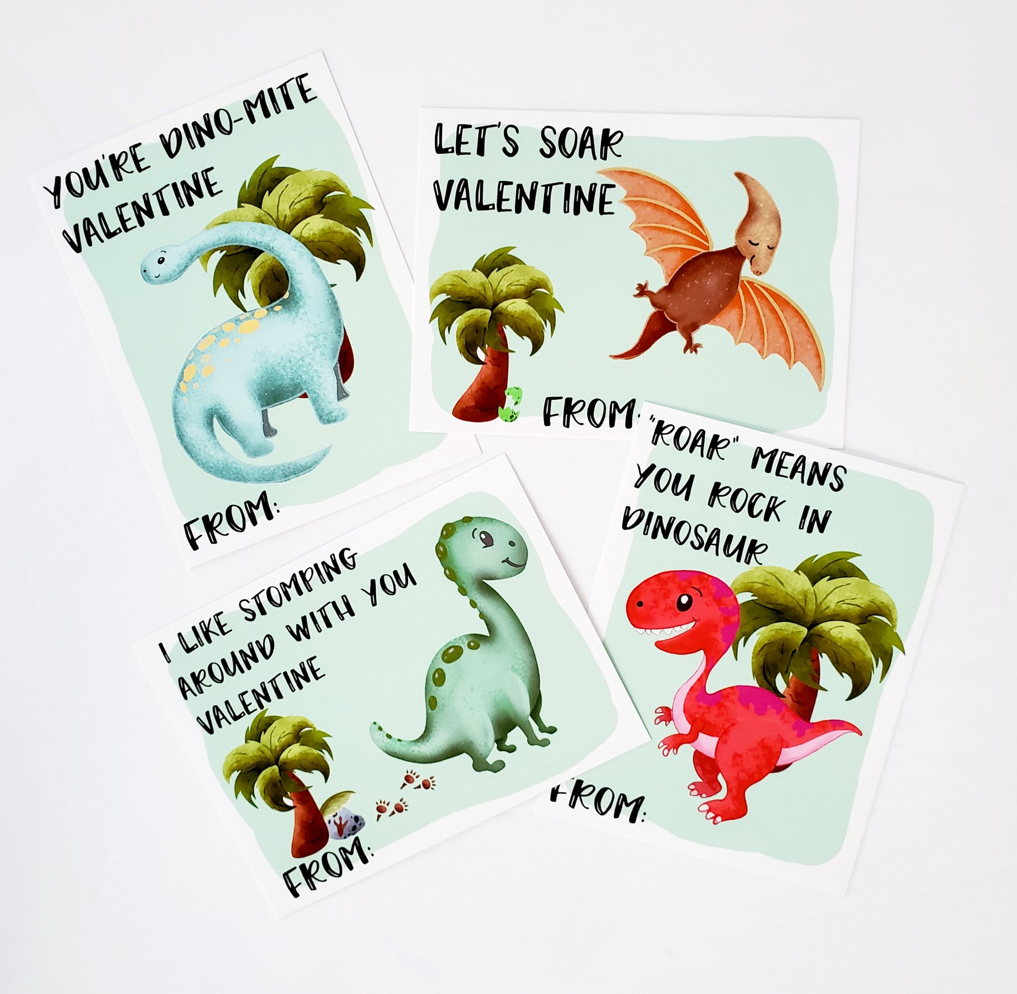 Set of 28 Dinosaur Valentine's Day Cards