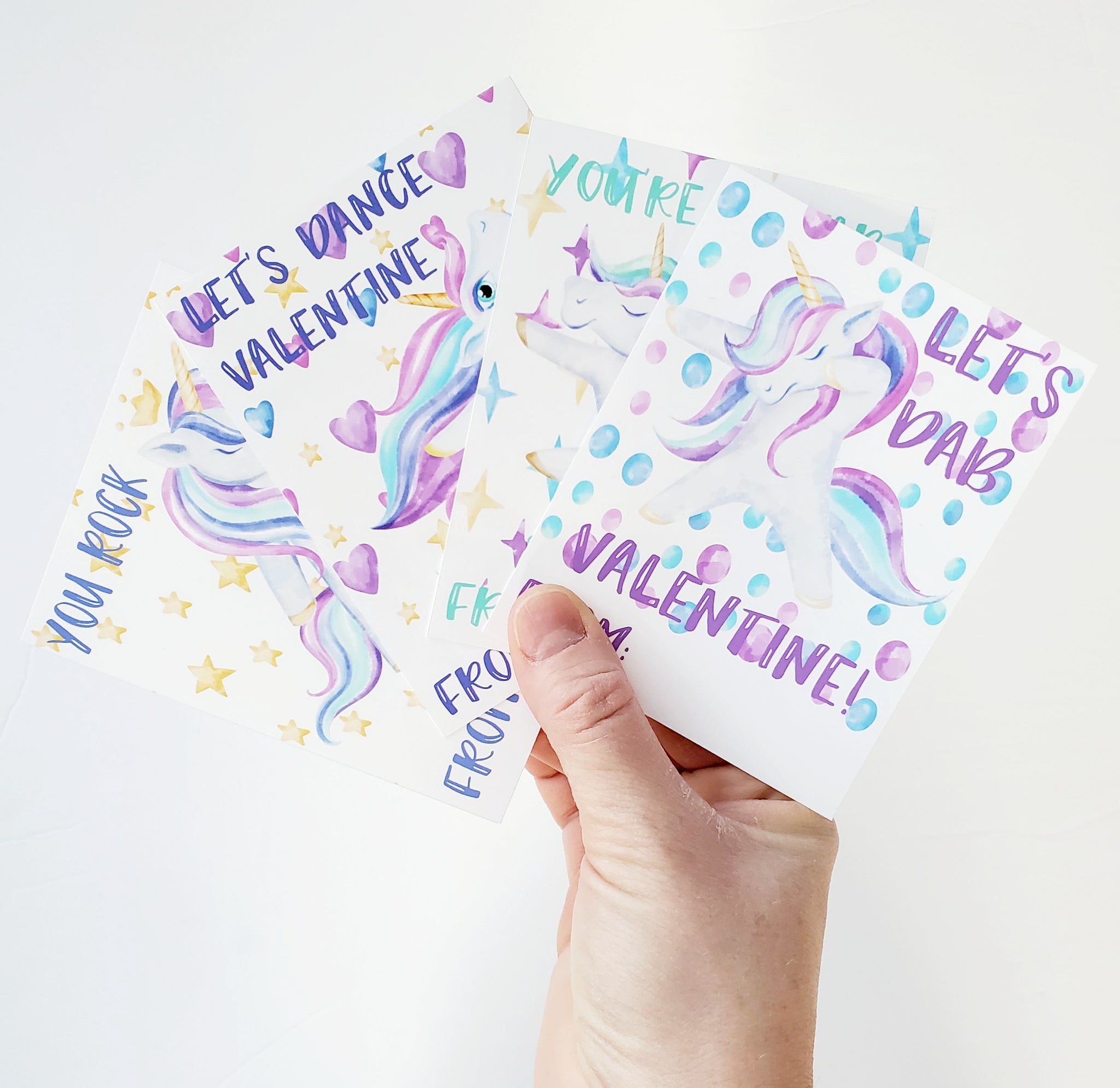 Set of 28 Dancing Unicorn Valentines