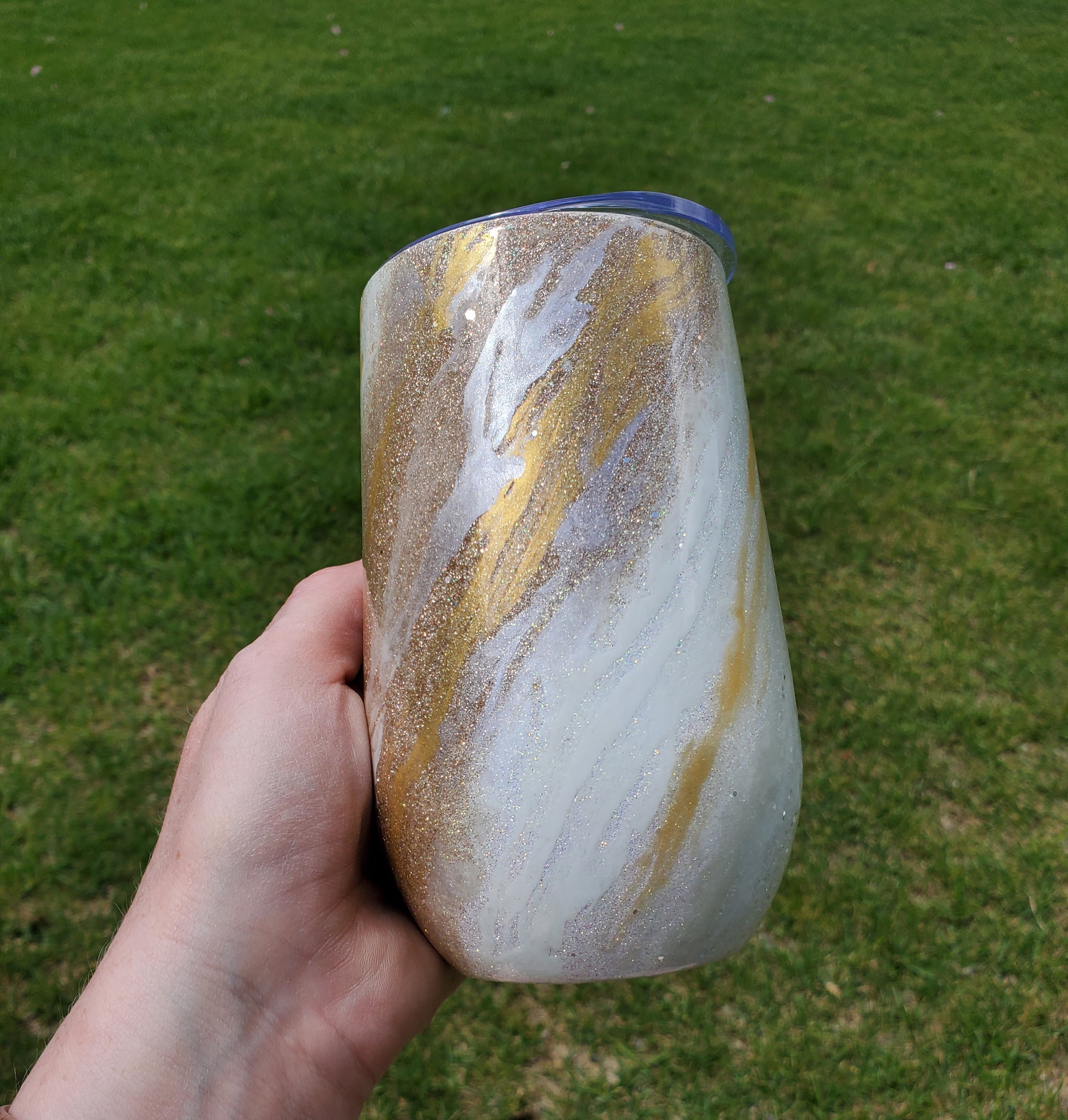 White and Gold Milky Way - 17oz Tumbler