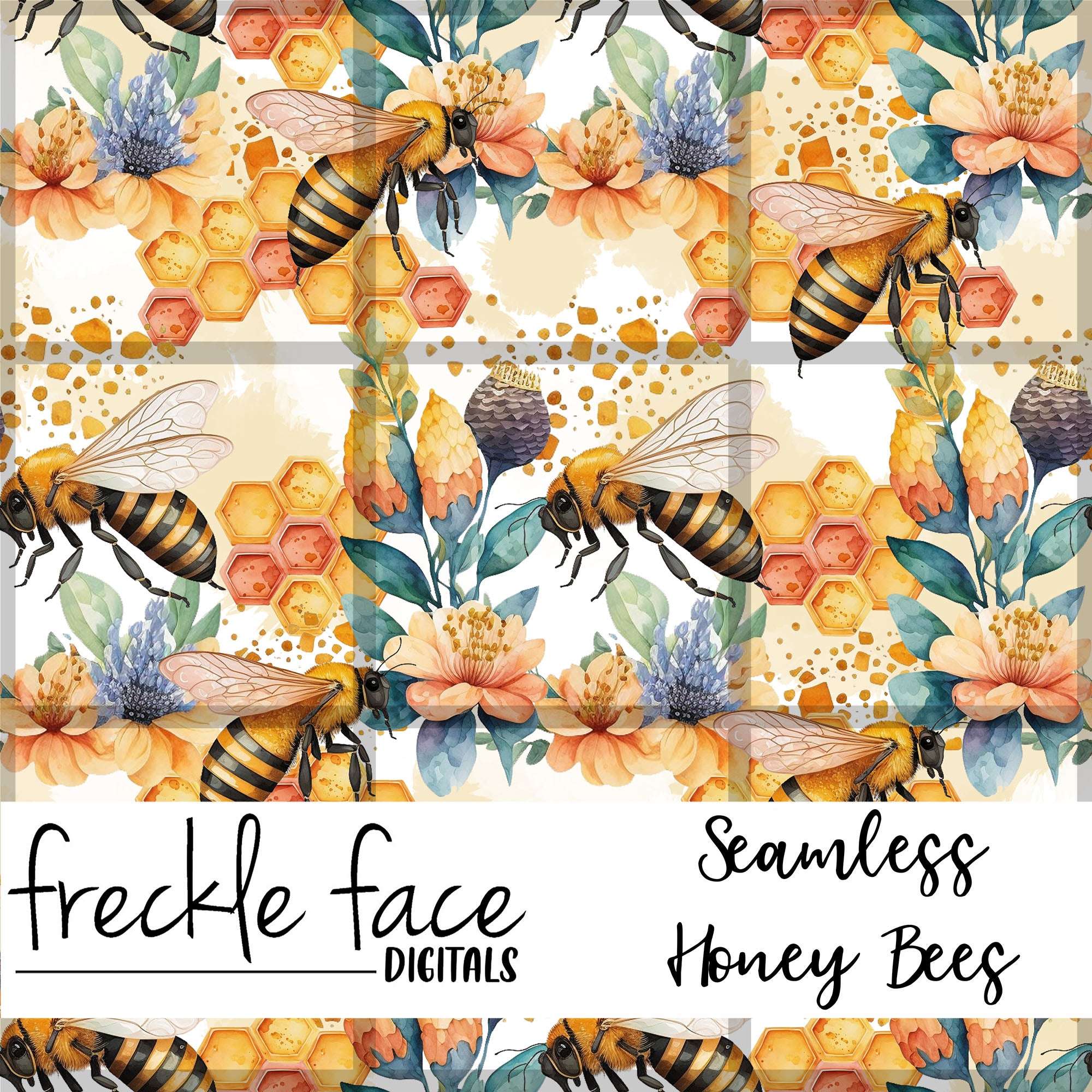 Seamless Honey Bee Pattern