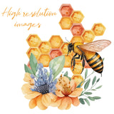 Watercolor Honey Bee Clip Art