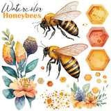 Watercolor Honey Bee Clip Art