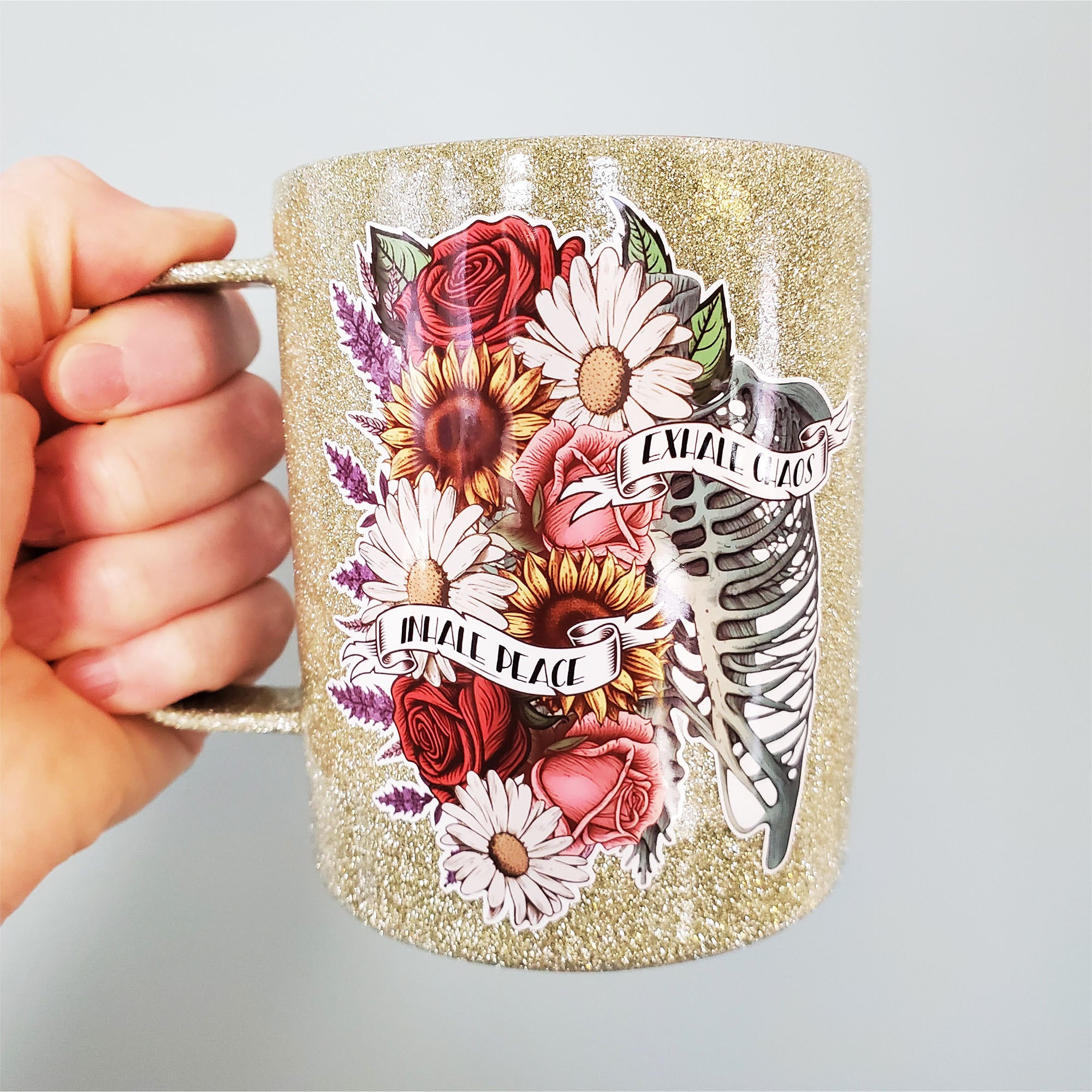 Inhale Peace Exhale Chaos - 120z Handled Mug